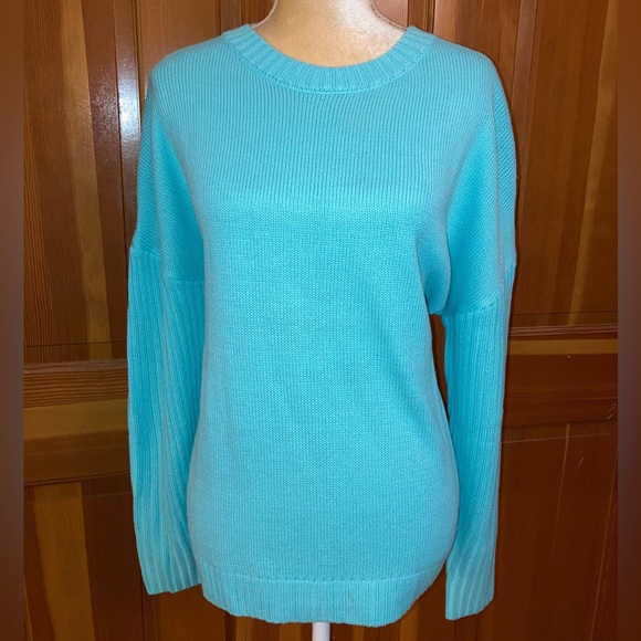 Mint Blue Neck Knit Sweater. - Picture 10 of 16